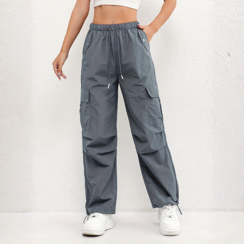 Women's Wide Leg Trousers With Multi Pockets