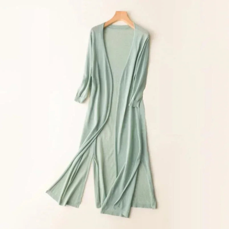 Cardigan lungo aperto davanti donna, modello ampio