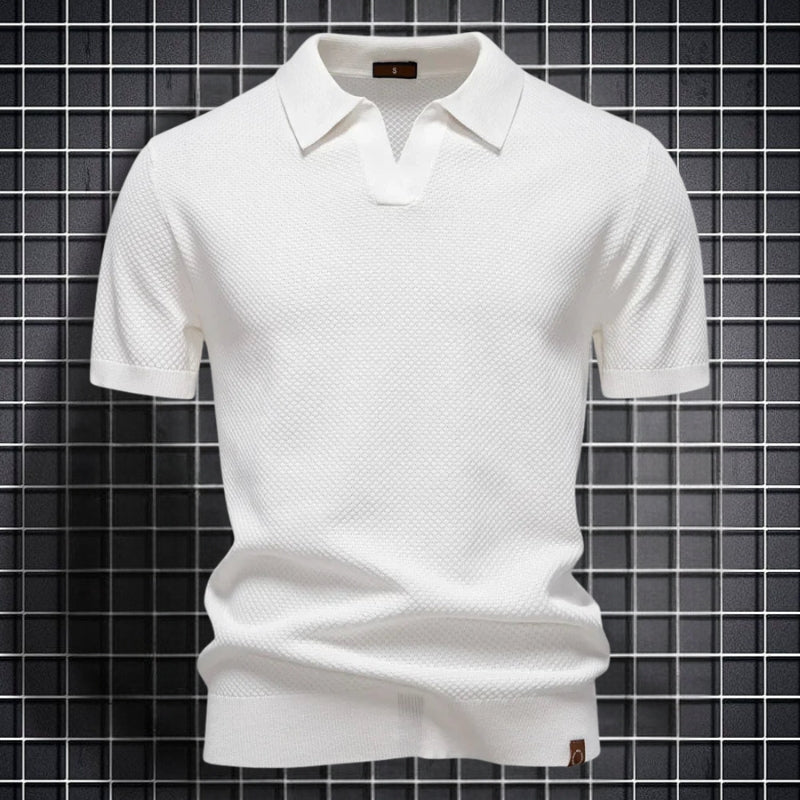 Polo ajusté pour homme à manches courtes