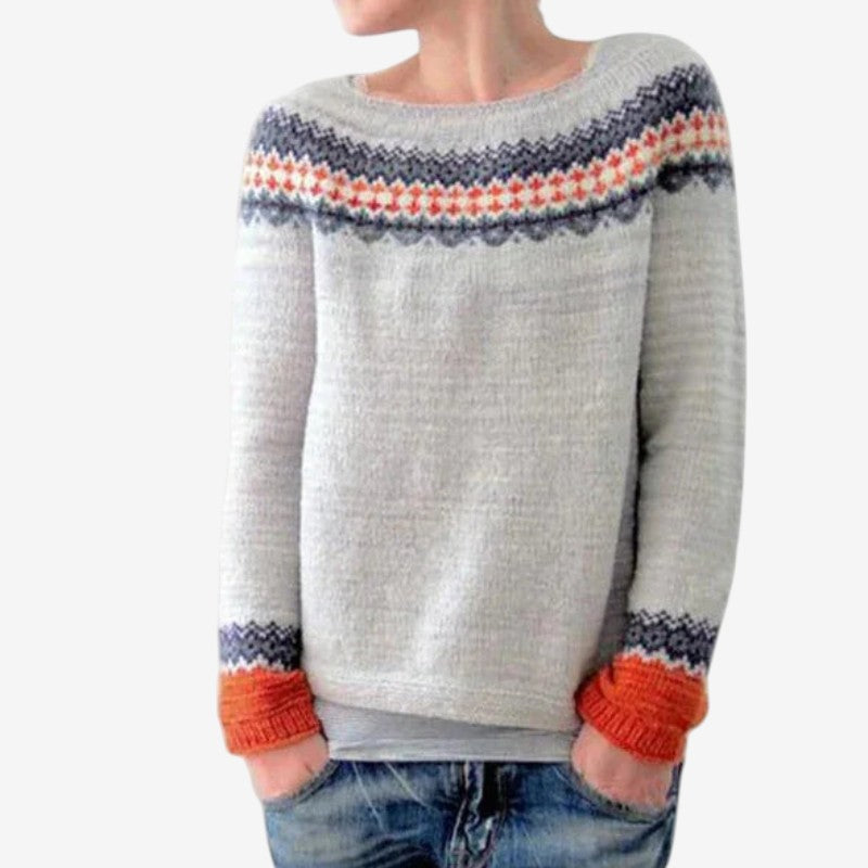 ScandiKnit - Damski sweter ze skandynawskim wzorem