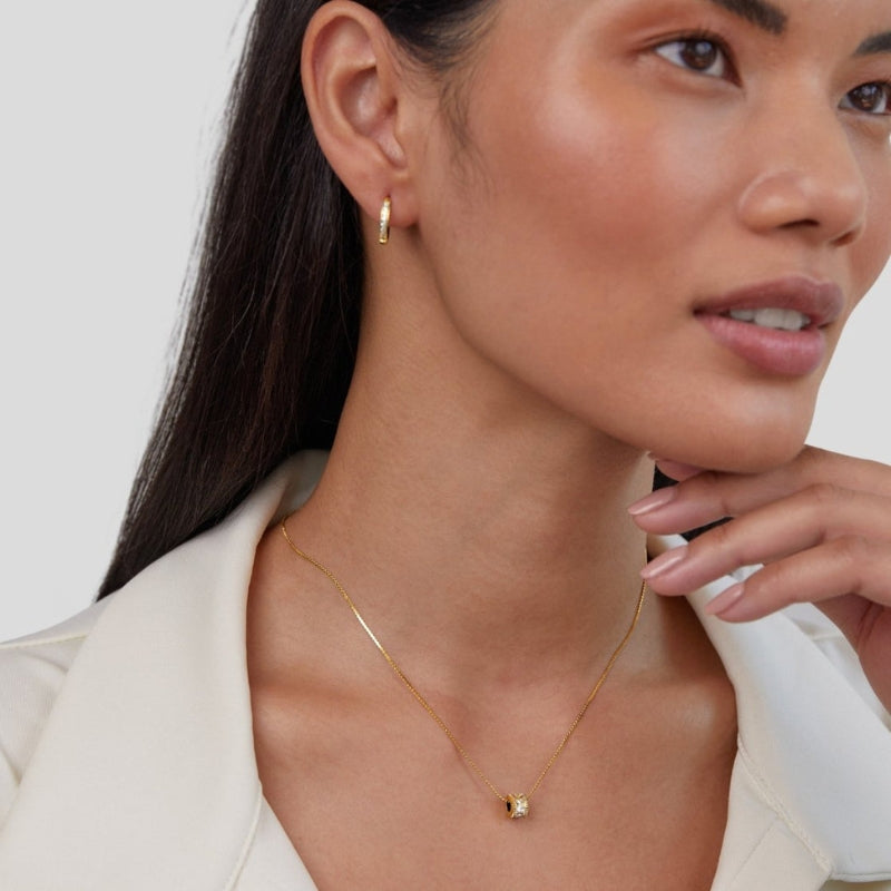 Sophia – Elegant hoop earrings with matching pendant necklace set