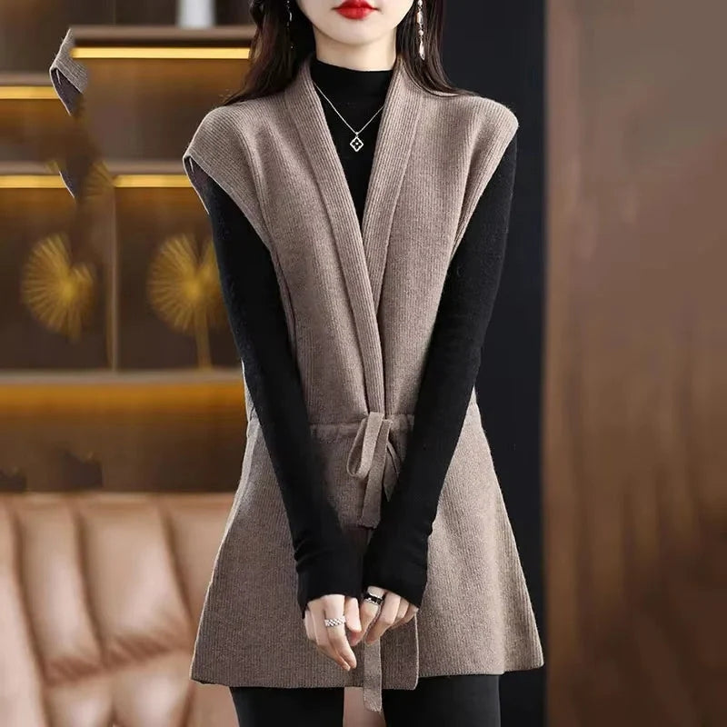 Amelie – Sleeveless Vest with Adjustable Belt