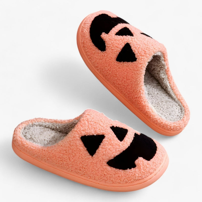 Monica – Chaussons classiques d'Halloween avec motif citrouille
