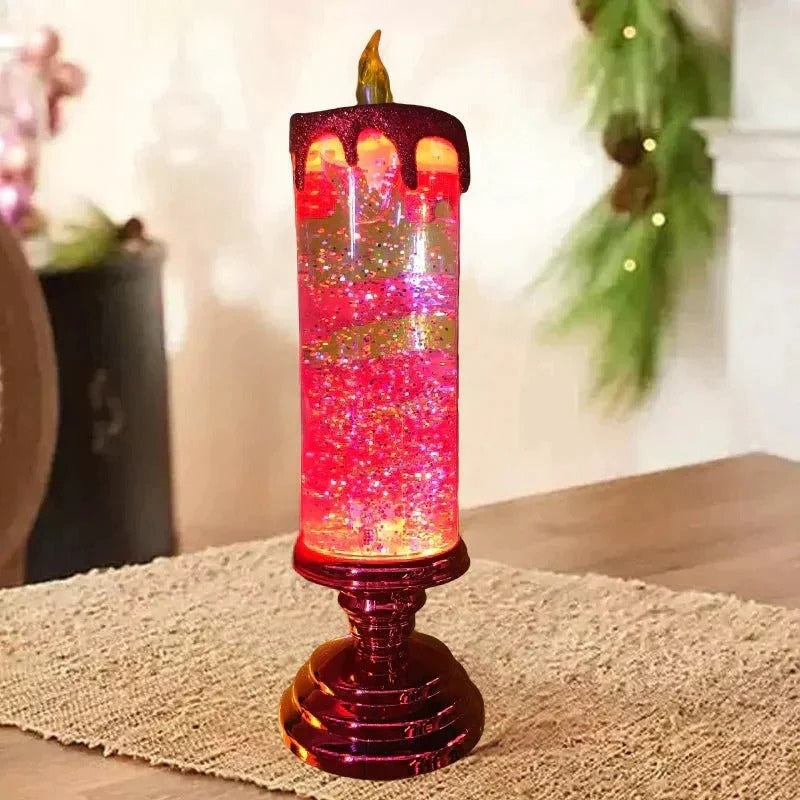 LumiGlow – LED Flameless Candle with Rotating Glitter Lights