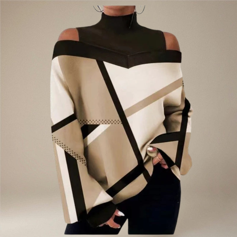 Luma – Maglione stampato con maniche lunghe e collo alto