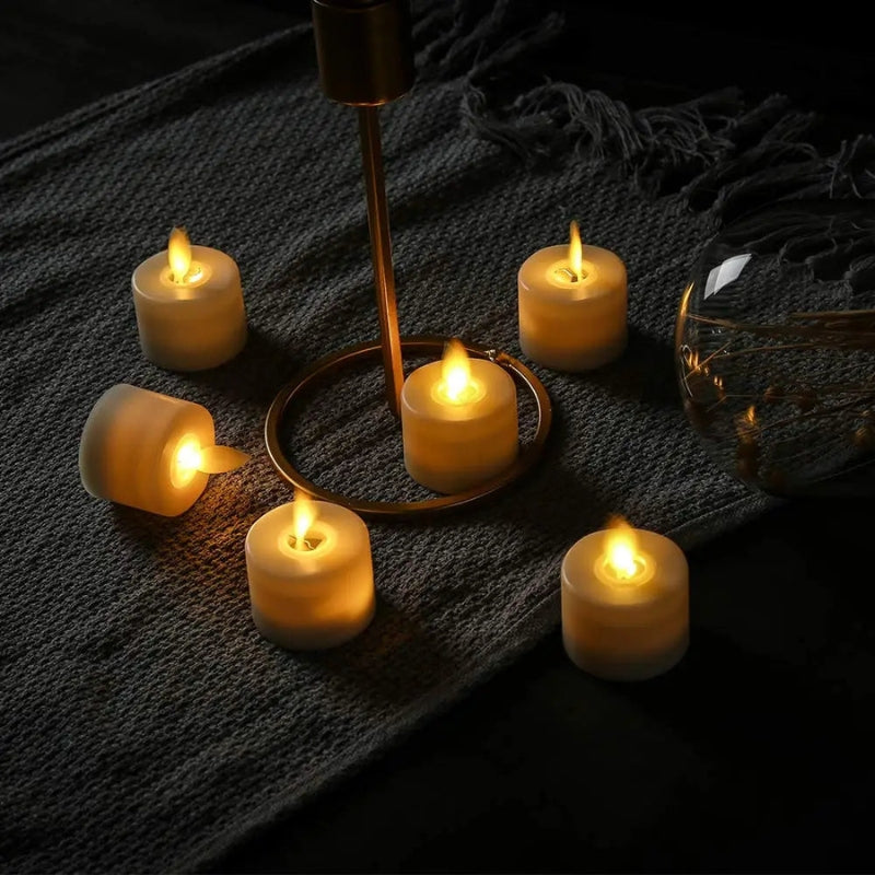 GlowAura - Set di candele LED a batteria per illuminazione interna
