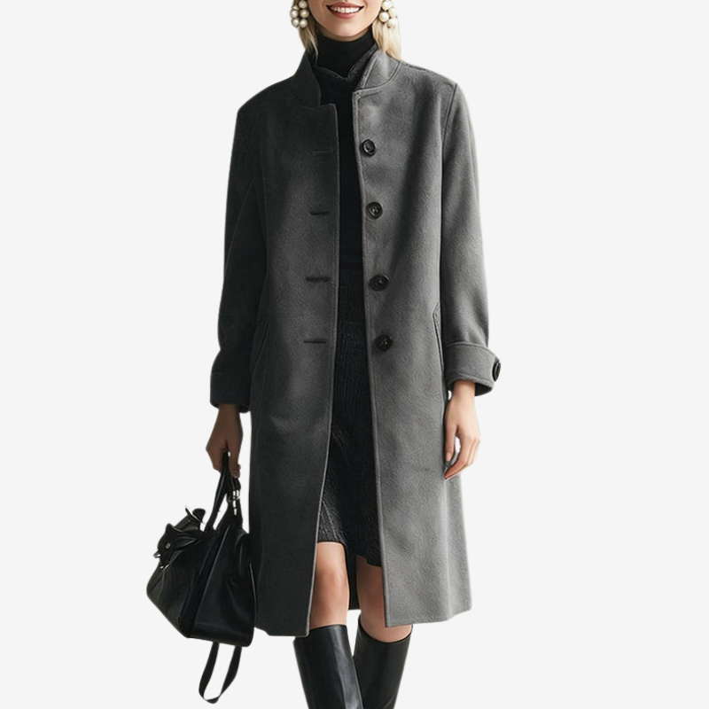 Florence – Manteau mi-long avec fermeture à boutons et poches