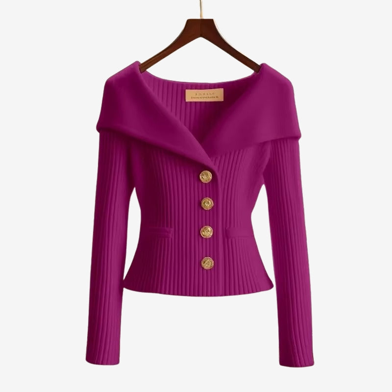 Emma - Cardigan à manches longues avec fermeture à boutons