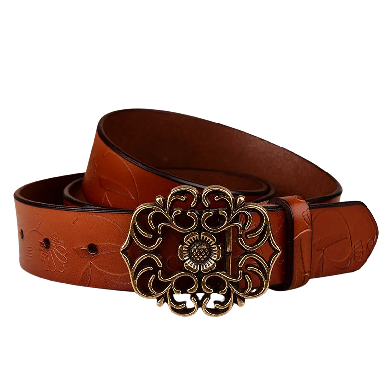 Eliana - Cintura con stampa girasole e fibbia vintage