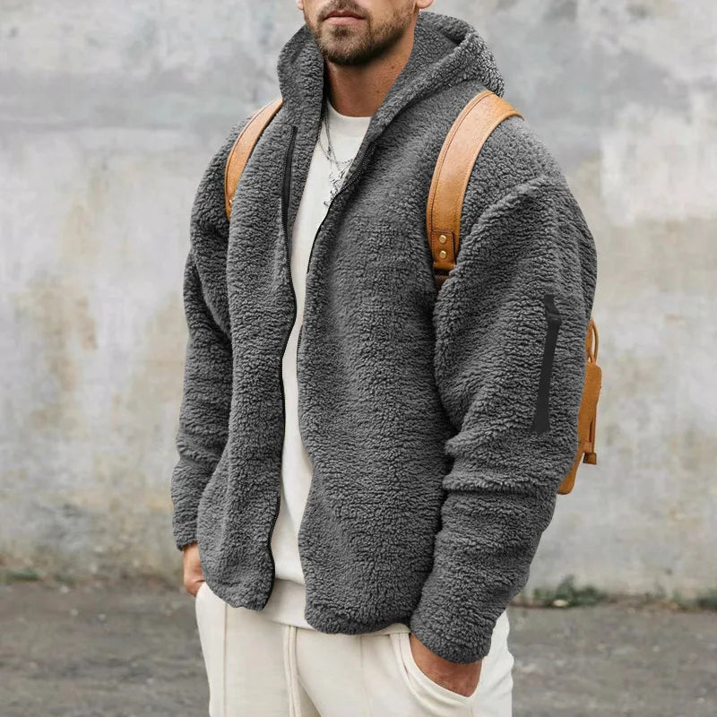 Connor - oboustranná mikina s kapucí a zapínáním na zip | dlouhý rukáv pro každodenní nošení | velikosti S–3XL | šedá, modrá, černá, khaki