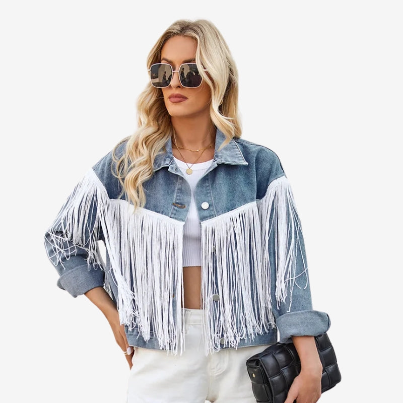 Fiona – Veste à manches longues avec franges et boutons