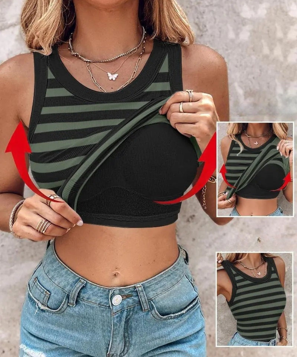 Emily - Elegante canotta slim fit con reggiseno integrato