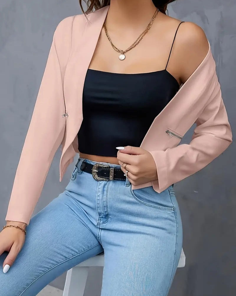 Grace - Elegant blazer with long sleeves and zip pockets