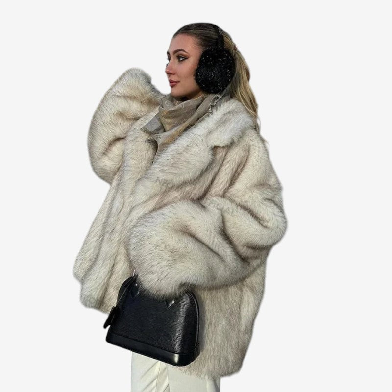 Riley – Oversized Jas met Lange Mouwen Open Voorkant en Reverskraag