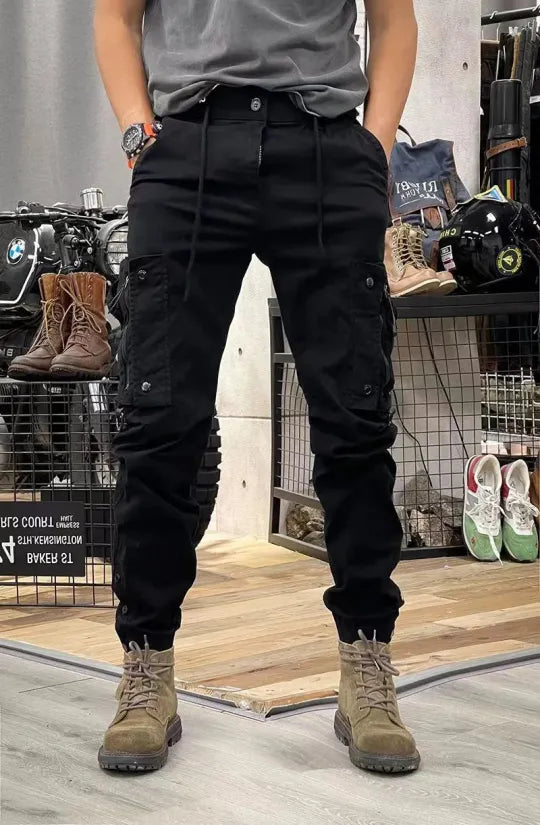 Alaric - Pantaloni confortabili cu mai multe buzunare, bretele reglabile și nasturi