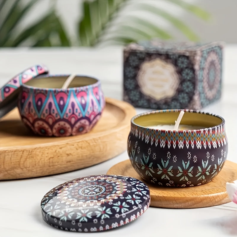 FloralWick - Set di candele profumate con motivi floreali