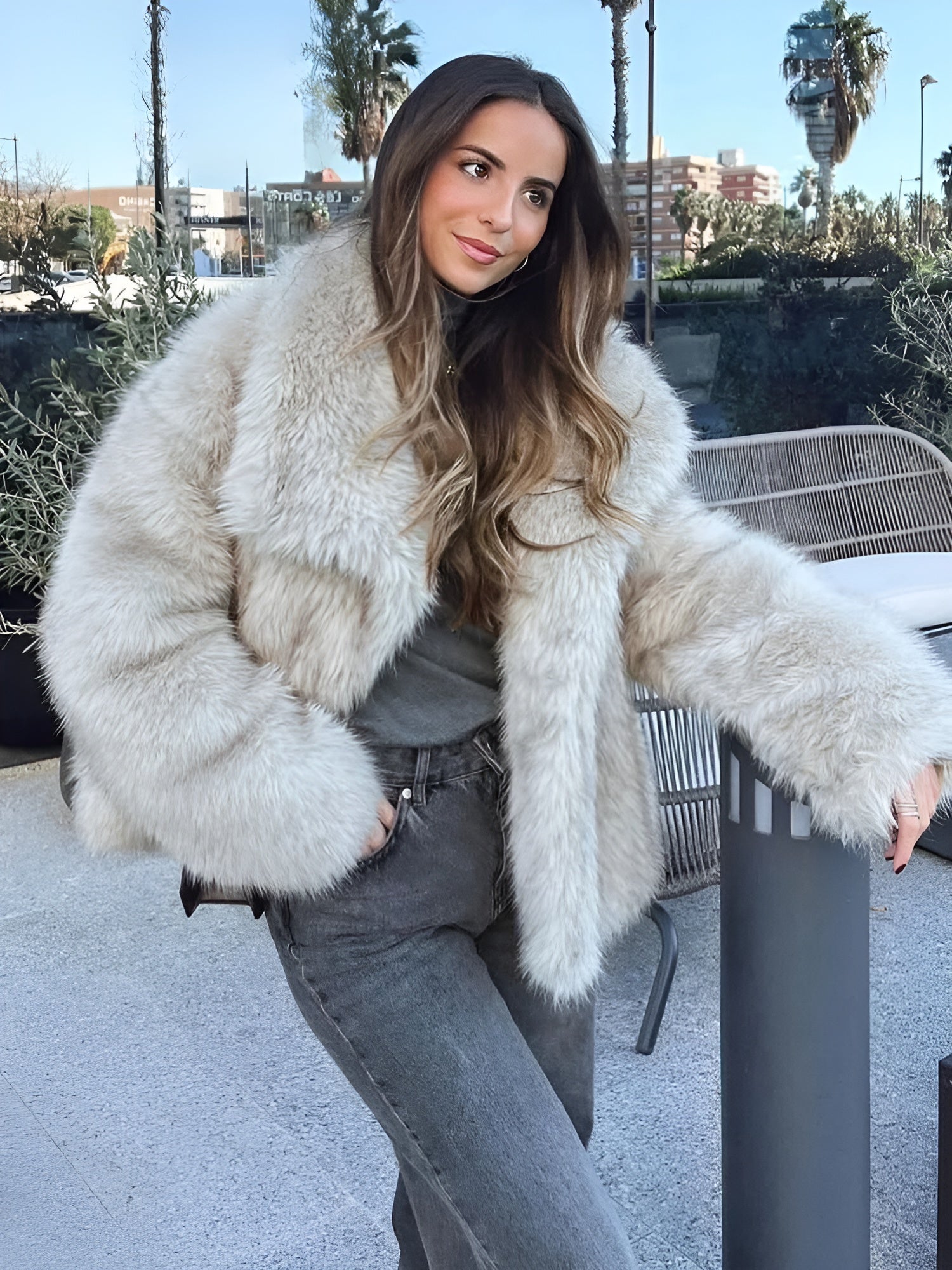 Lila - Manteau oversize douillet avec col châle
