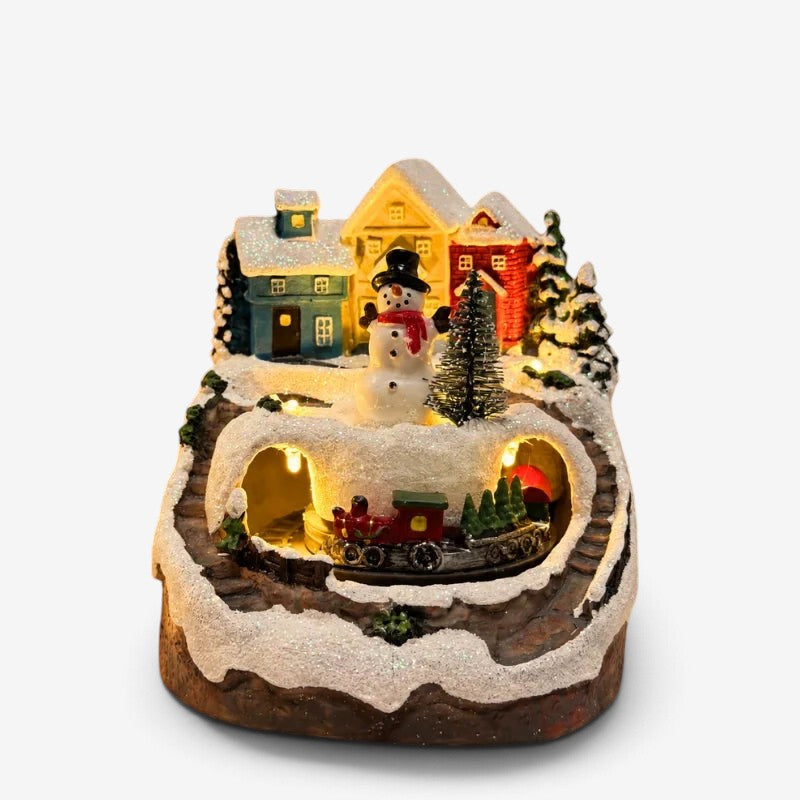 WinterGlow - Villaggio natalizio in miniatura con illuminazione LED