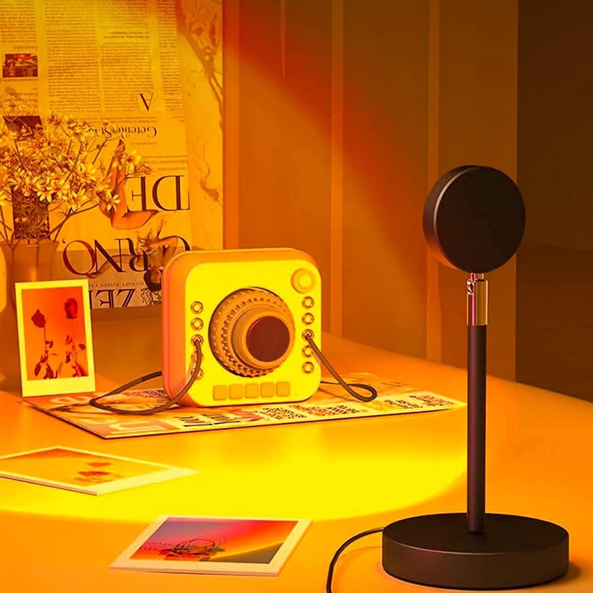 SunRay – Lampada tramonto moderna con testa regolabile per un’illuminazione calda ed estetica