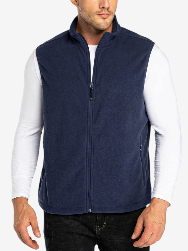 Chaleco polar ZipFleece sin mangas, con cierre de cremallera completa y cuello alto