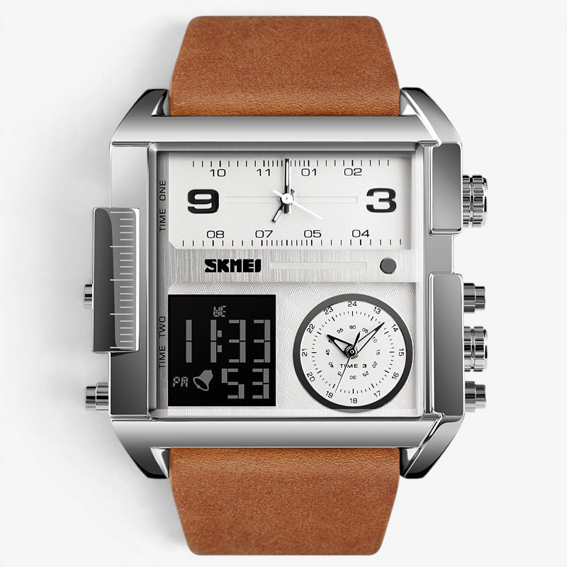 ChronoTwin - Reloj de doble movimiento con esfera extragrande de 50mm