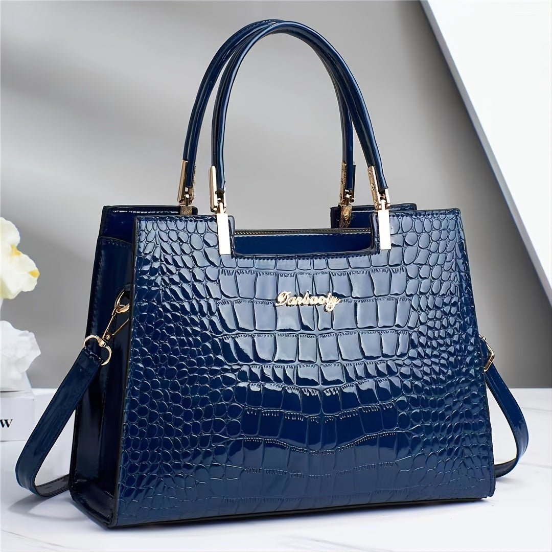 Delilah - Geantă elegantă cu model de piele de crocodil și design premium