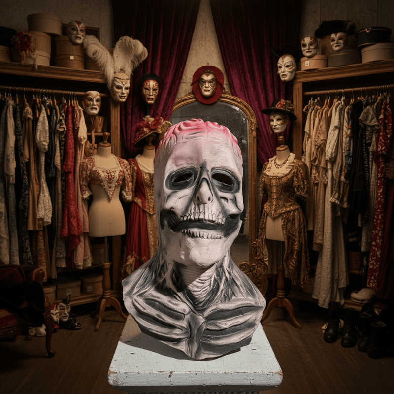Realistic Skeleton Mask with Hat for Halloween