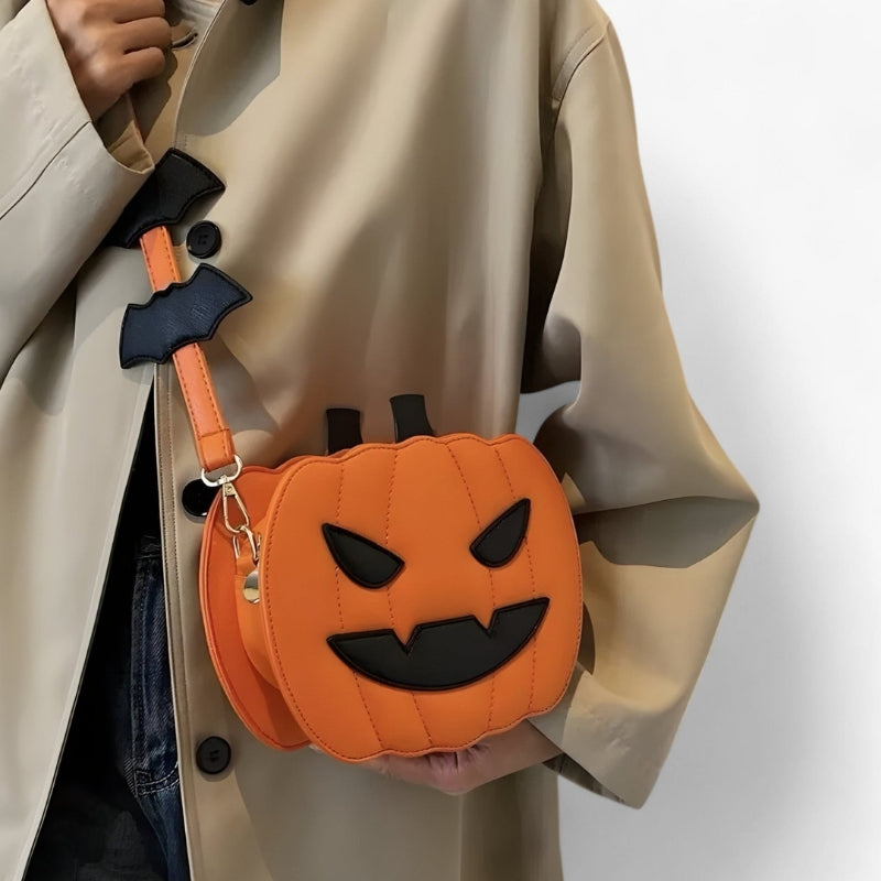 Juna – Geantă de umăr în formă de dovleac pentru Halloween cu curea reglabilă