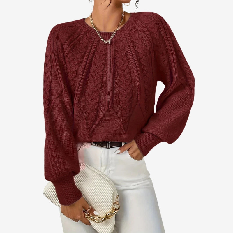 Freya - Long Sleeve Sweater with Crew Neck