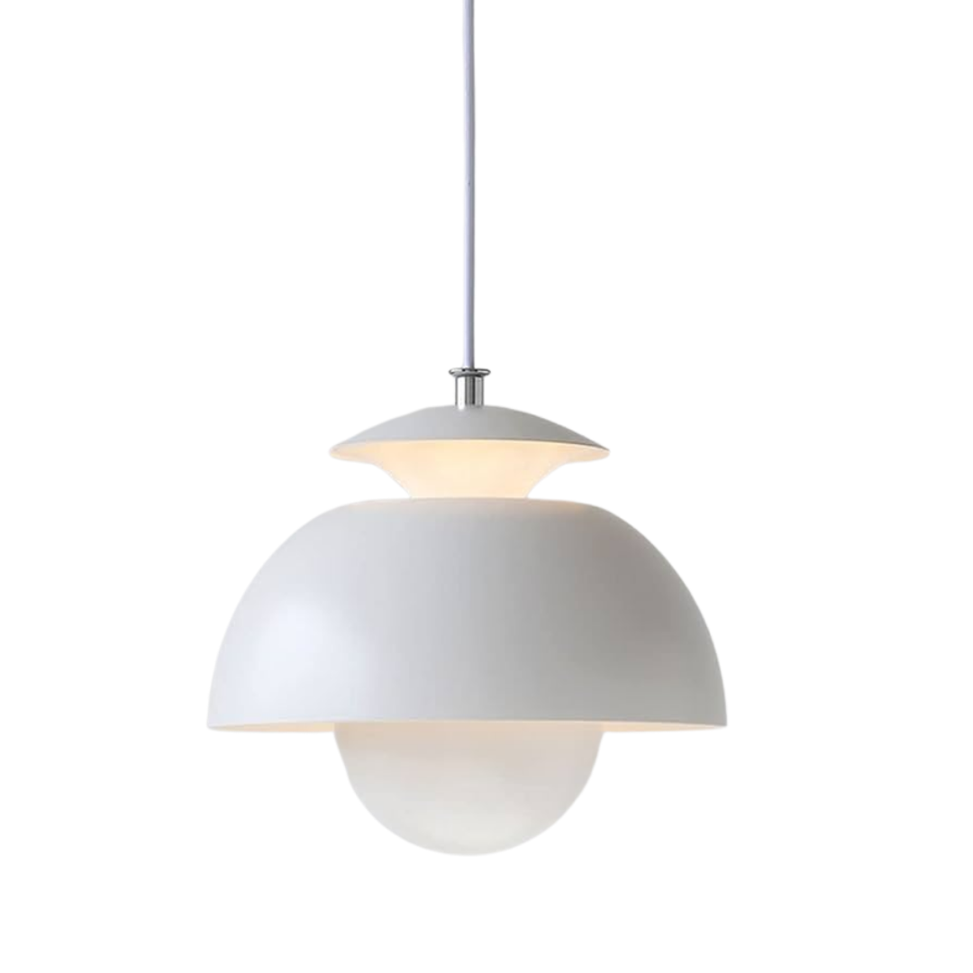 AuraSphere - Nowoczesna lampa wisząca z warstwowym wzorem i centralnym kulistym akcentem