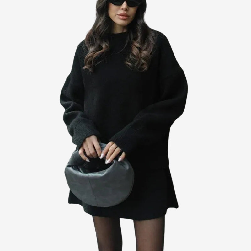 Romy – Two-Piece Set with Crew Neck Sweater and A-Line Skirt