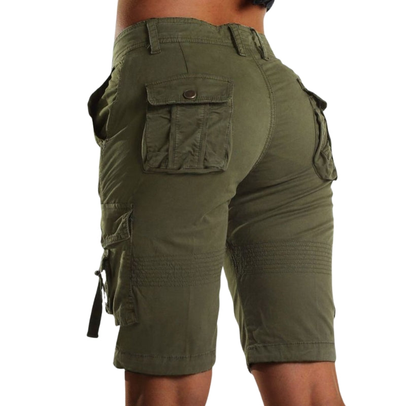 Lena – Pantaloncini Cargo Donna Flessibili con Vita Regolabile e Tasche Portaoggetti