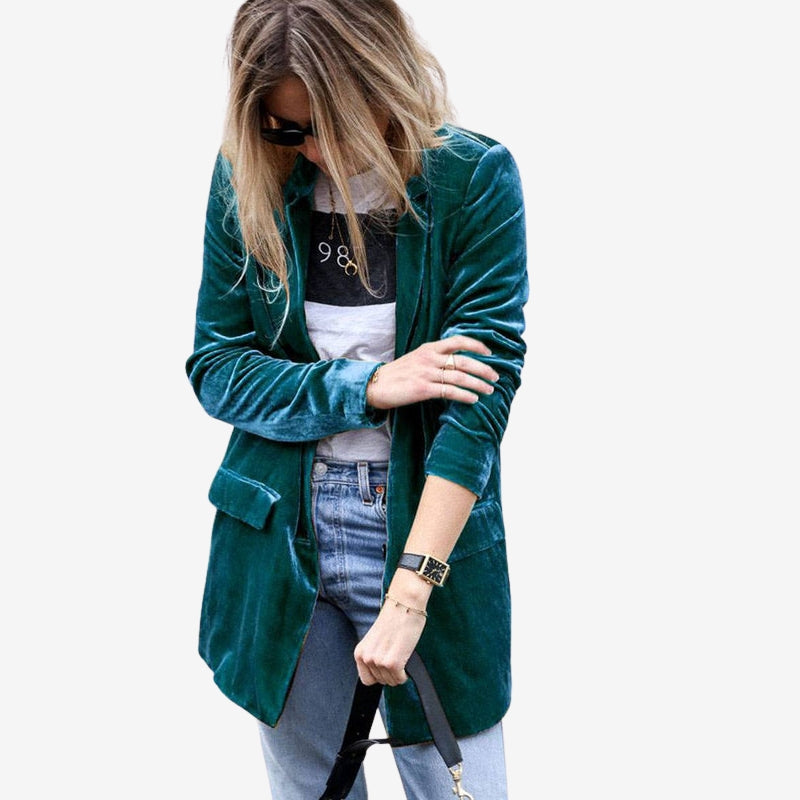 Maisie – Mid Length Long Sleeve Blazer with Buttons