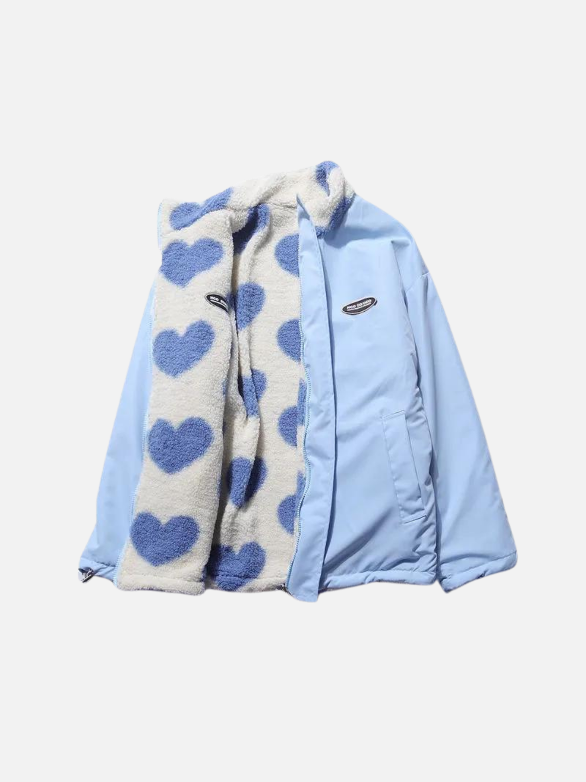 Zoe - Veste décontractée réversible à imprimé cœurs