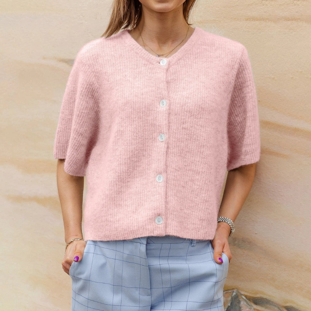 Isla – Gilet tendance à manches courtes et col rond classique
