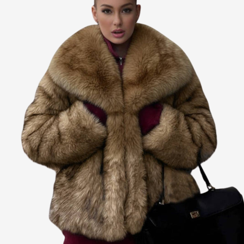 Nova - Long Sleeve Oversized Coat with Lapel Collar