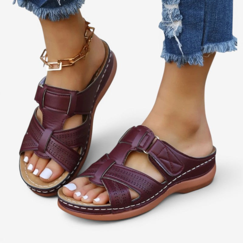 Women’s Wedge Sandals with Open Toe and Adjustable Strap