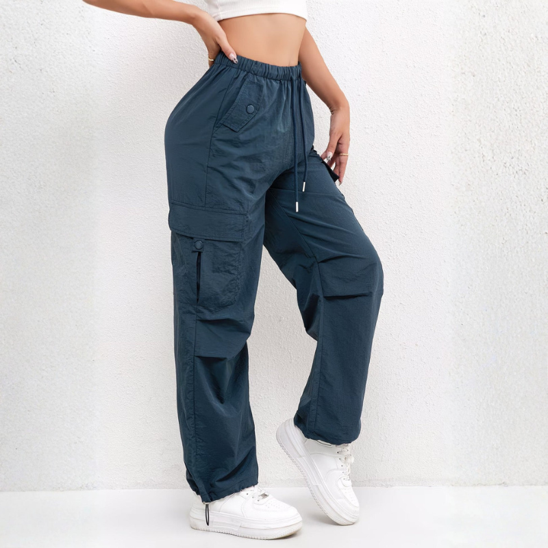 Women's Wide Leg Trousers With Multi Pockets