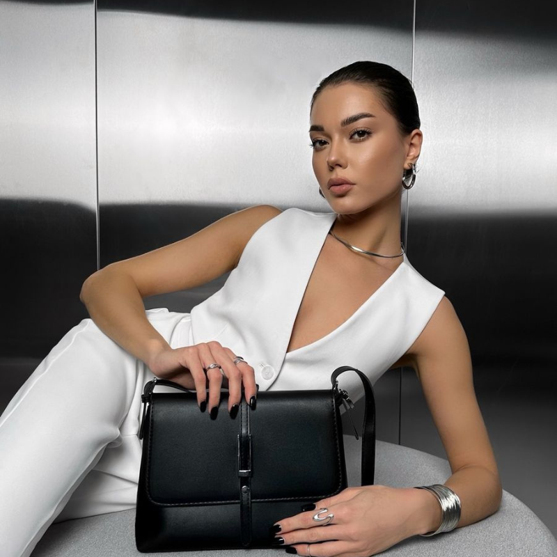 Olive – Sac à bandoulière avec plusieurs compartiments zippés