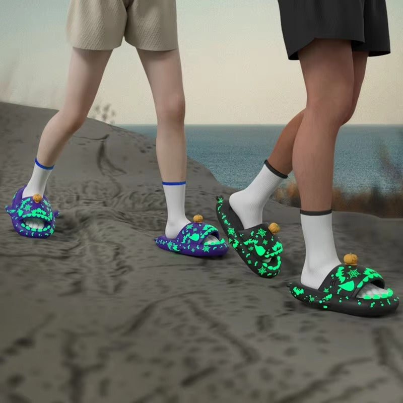 FestivaFeet – Pantofole moderne di Halloween a forma di zucca con suola leggera