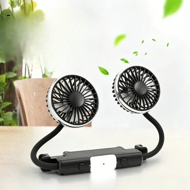 Ventilateur de voiture USB avec têtes rotatives doubles