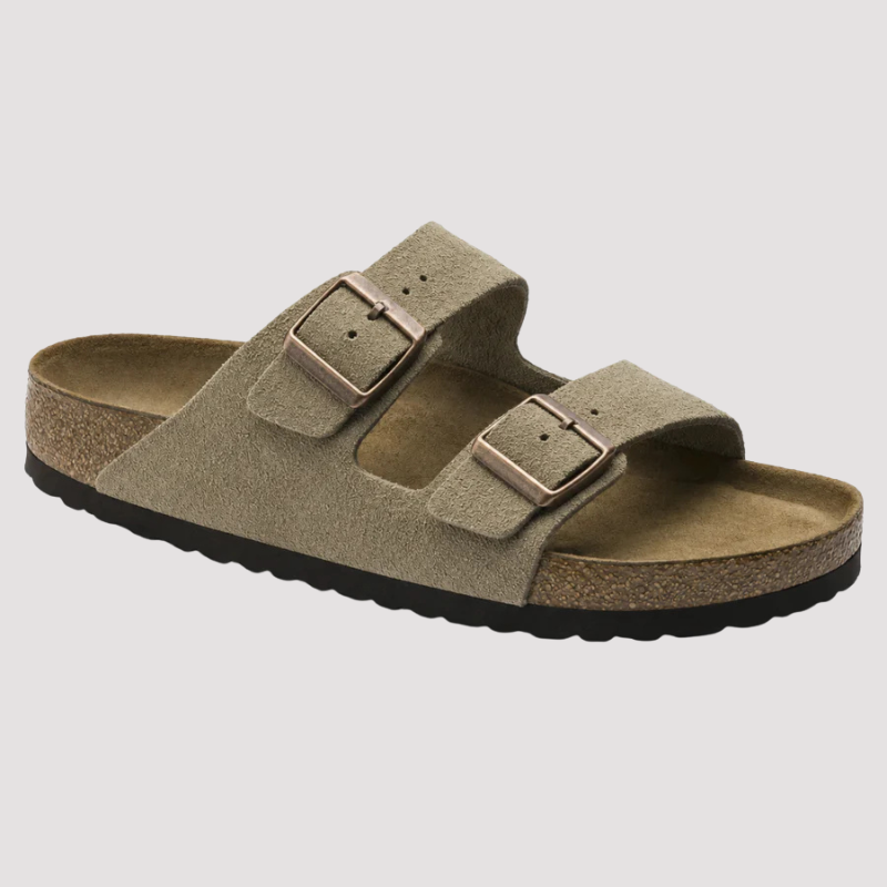 Sandálias Casuais Slip-On com Tiras de Dupla Fivela