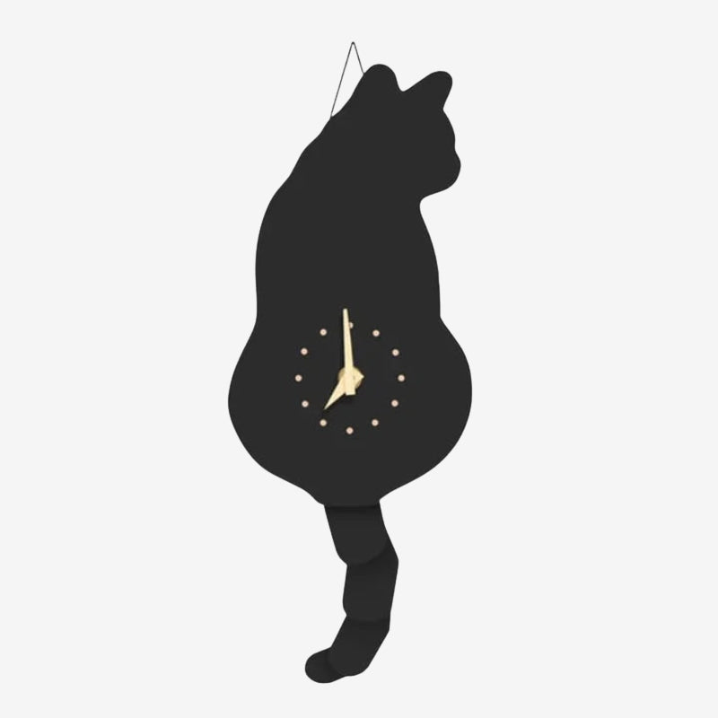 GlowBend – Cat Shape Wall Clock with Moving Tail Silhouette