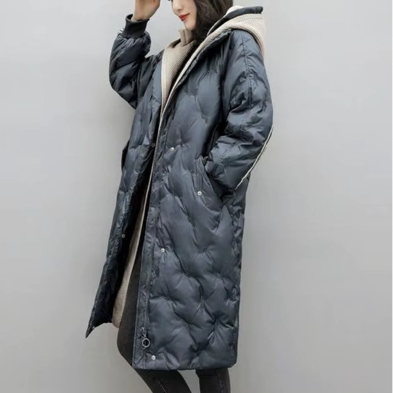 Delaney - Cappotto lungo a maniche lunghe con cappuccio e tasche