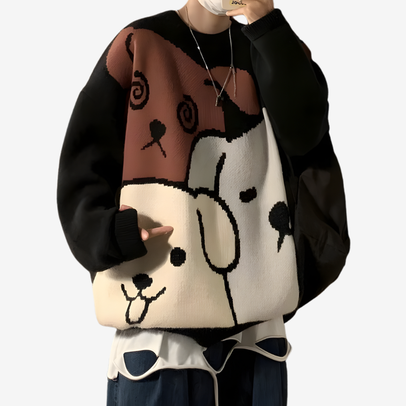 Willem - Long sleeve oversized sweater with crew neck