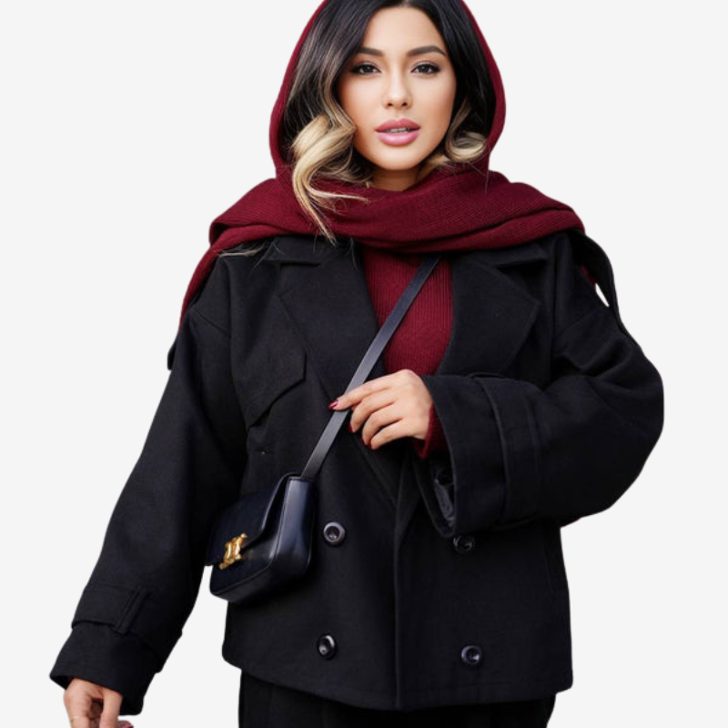 Athena - Cappotto a maniche lunghe con colletto a rever