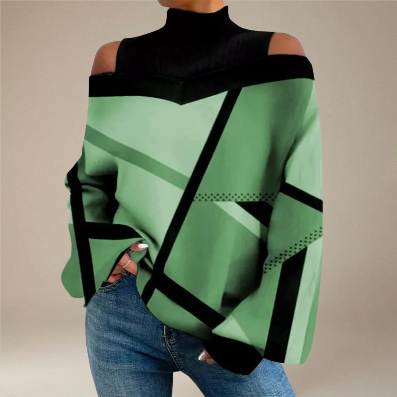Luma – Maglione stampato con maniche lunghe e collo alto