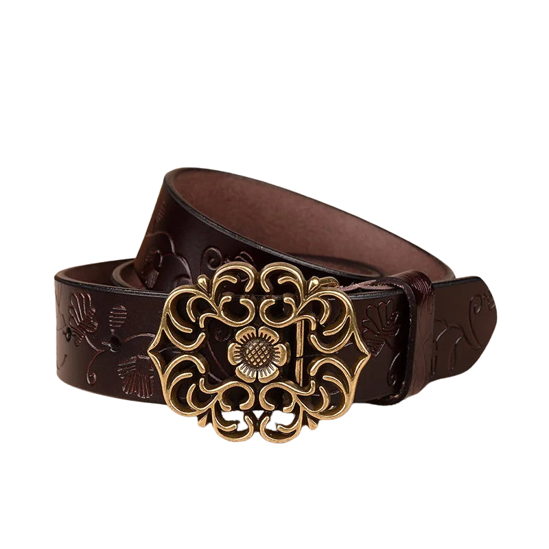 Eliana - Cintura con stampa girasole e fibbia vintage