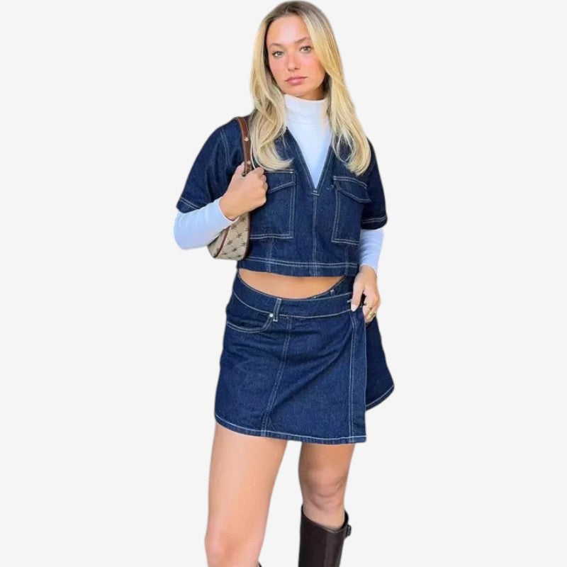 Women’s V Neck Top and Shorts Set