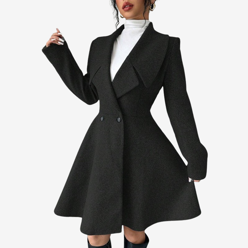 Halen - Long Sleeve Coat with Lapel Collar